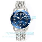 BLS Swiss Replica Breitling Blue Dial Superocean Heritage Milanese Steel Watch 